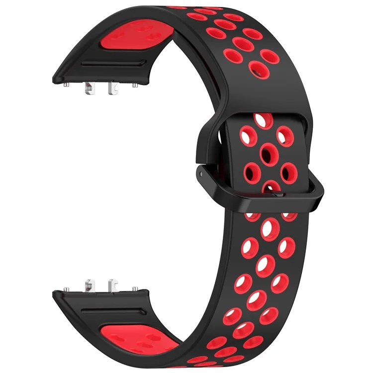 For Samsung Galaxy Fit3 Silicone Watch Bands Dual-Color Wrist Straps Replacement Parts - Black+Red