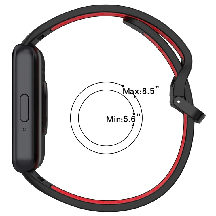 For Samsung Galaxy Fit3 Silicone Watch Bands Dual-Color Wrist Straps Replacement Parts - Black+Red