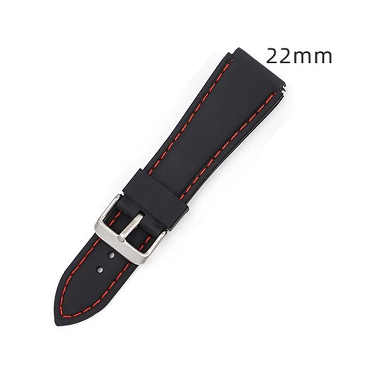Pour Huawei Watch GT 4 46mm / Watch 4 / Watch 4 Pro Fluorubber Strap 22mm Montre Résistante à l'Eau Band - Noir+Fil Blanc
