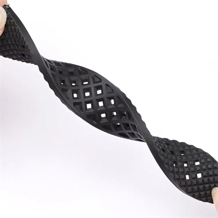 For Garmin Venu 3S / Watch GT 4 41mm Replacement Wrist Band 18mm Fluorubber Watch Strap - Black+Silver Buckle