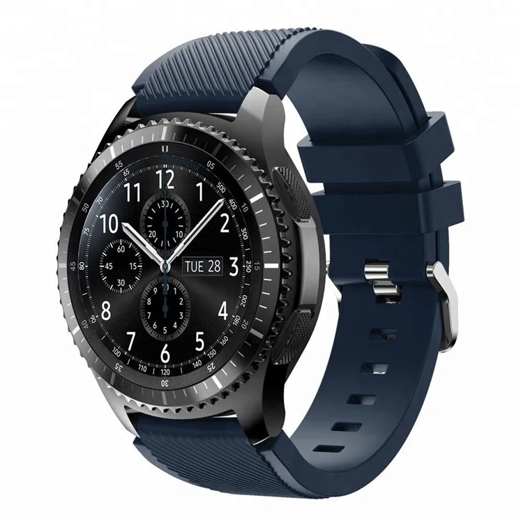 Pour Huawei Watch Watch 4 / GT 4 46mm / 4 Pro Remplacement Bracelet 22mm Silicone Bracelet de Montre - Bleu Foncé