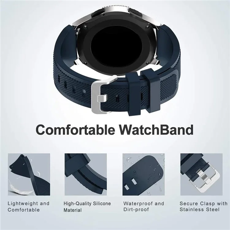 Pour Huawei Watch Watch 4 / GT 4 46mm / 4 Pro Remplacement Bracelet 22mm Silicone Bracelet de Montre - Bleu Foncé