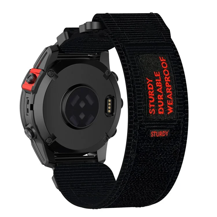 Para Garmin Fenix 7S / 7S Pro Quickfit 20mm Nylon Wrist Band Magic Tape Watch Strap - Negro