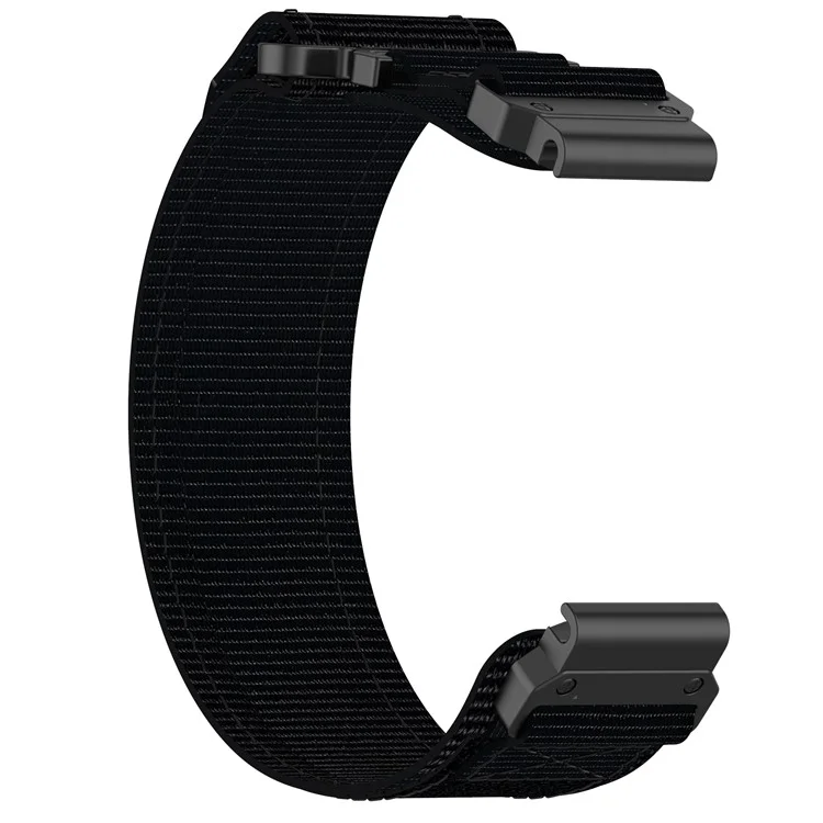 Para Garmin Fenix 7S / 7S Pro Quickfit 20mm Nylon Wrist Band Magic Tape Watch Strap - Negro