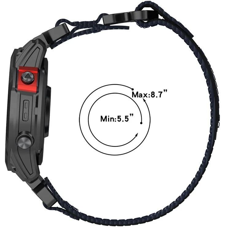Para Garmin Fenix 7S / 7S Pro Quickfit 20mm Nylon Wrist Band Magic Tape Watch Strap - Negro
