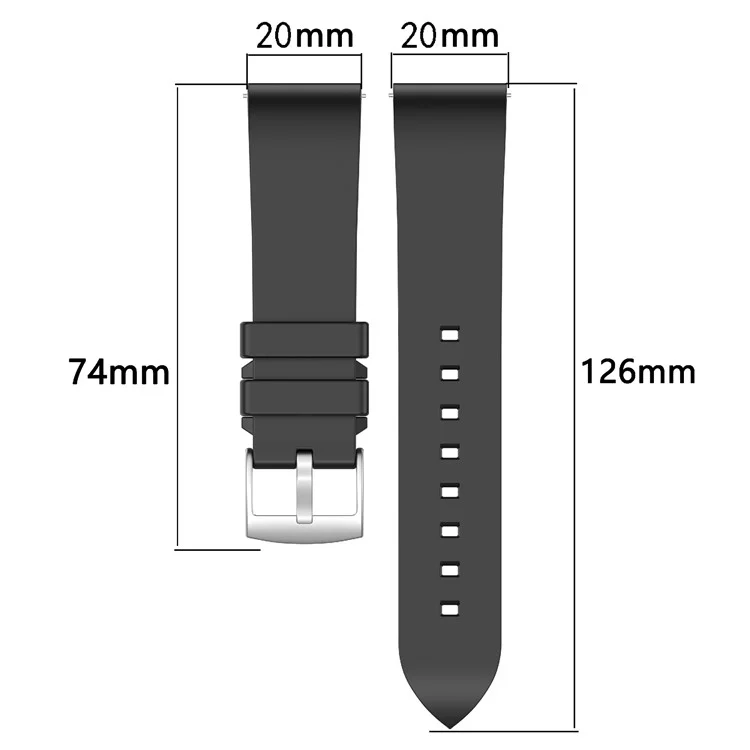 Для замены ремешка часов Garmin Vivoactive 5 / Venu 2 Plus, 20 мм, из фторкаучука, браслет для запястья - черный