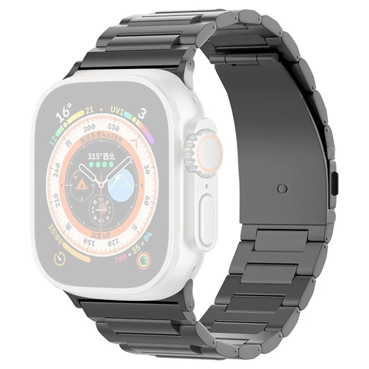 Für Apple Watch 10 46mm / Ultra 2 / Ultra 49mm / 9 8 7 45mm / SE (2023) SE (2022) SE 6 5 4 44mm / 3 2 1 42mm Titanium Stahl Armband - Schwarz