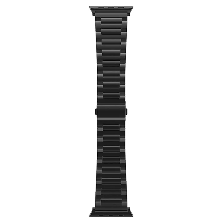 Für Apple Watch 10 46mm / Ultra 2 / Ultra 49mm / 9 8 7 45mm / SE (2023) SE (2022) SE 6 5 4 44mm / 3 2 1 42mm Titanium Stahl Armband - Schwarz