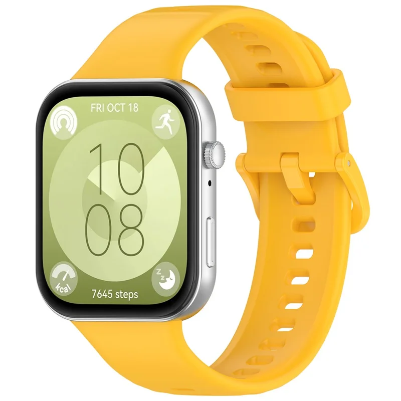 For Huawei Watch Fit 3 Silicone Strap Sport Watchbands Replacement - Yellow