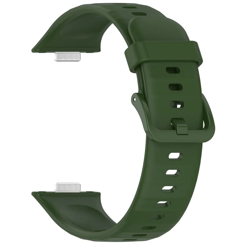 For Huawei Watch Fit 3 Silicone Strap Sport Watchbands Replacement - Army Green