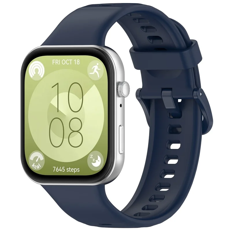 For Huawei Watch Fit 3 Silicone Strap Sport Watchbands Replacement - Midnight Blue