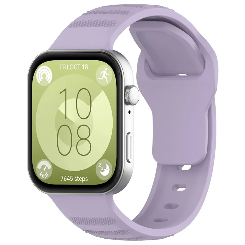 For Huawei Watch Fit 3 Silicone Watch Strap Dots Design Adjustable Wrist Band - Purple