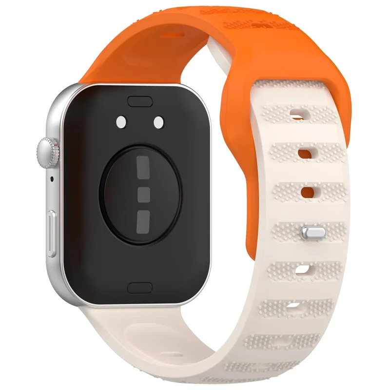 Siliconeurtegels til Huawei Watch Fit 3 med prikdesign, justerbar armbånd – Lang stjernelys+Kort orange