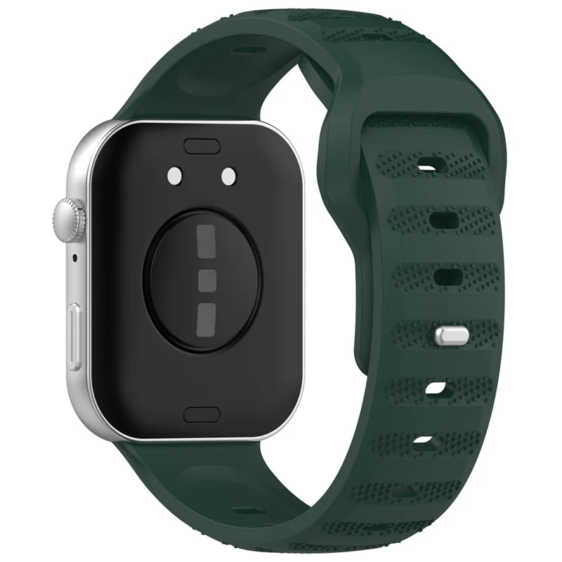 For Huawei Watch Fit 3 Silicone Watch Strap Dots Design Adjustable Wrist Band - Dark Green