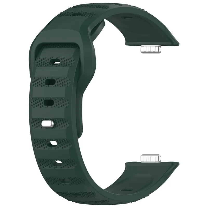 For Huawei Watch Fit 3 Silicone Watch Strap Dots Design Adjustable Wrist Band - Dark Green