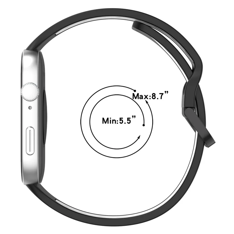 For Huawei Watch Fit 3 Soft Silicone Watch Strap Replacement Dual Color Band - Black+Grey