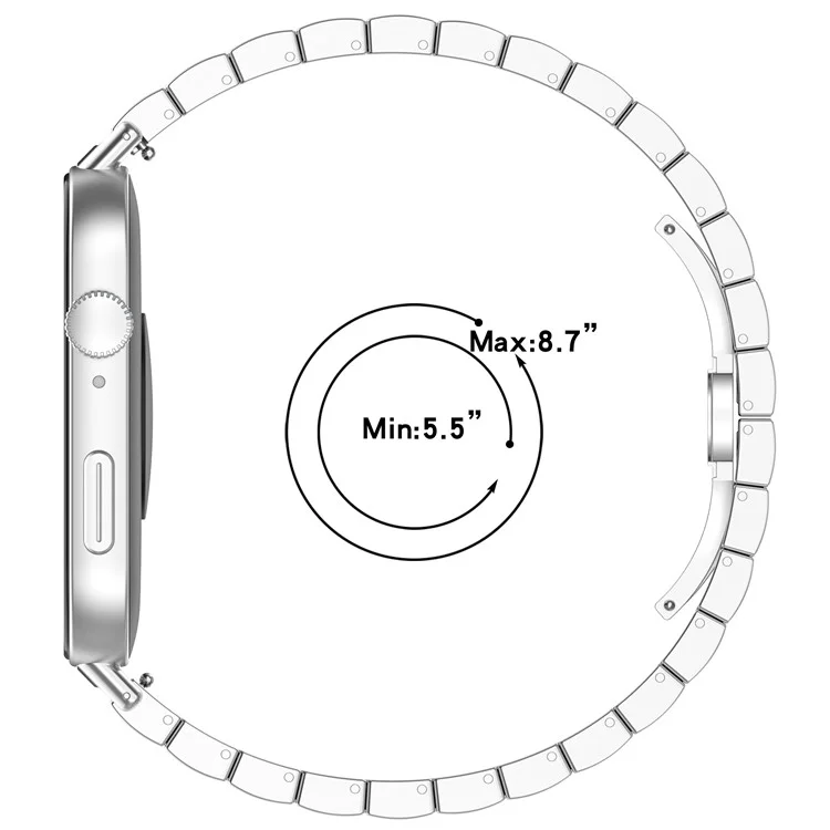 Para Huawei Watch Fit 3 Reemplazo de correa de acero inoxidable Correa de reloj de metal - Plata