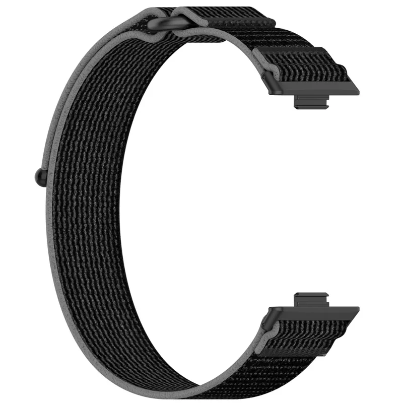 For Huawei Watch Fit 3 Wrist Watch Band Nylon Comfortable Strap Replacement - Black+Grey