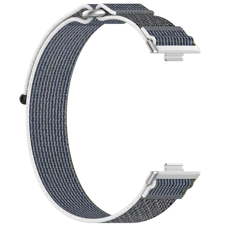 For Huawei Watch Fit 3 Wrist Watch Band Nylon Comfortable Strap Replacement - Blue+Grey
