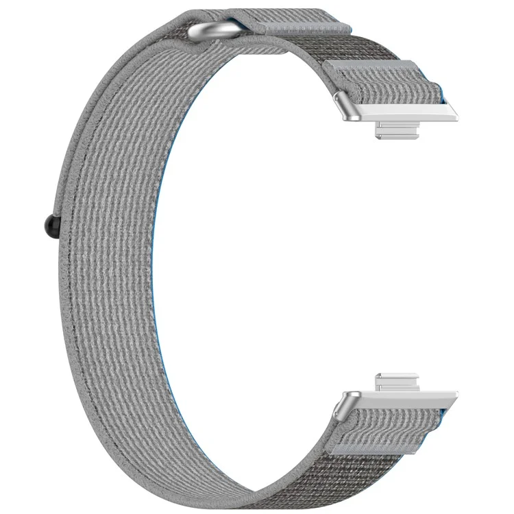 For Huawei Watch Fit 3 Wrist Watch Band Nylon Comfortable Strap Replacement - Blue+Grey