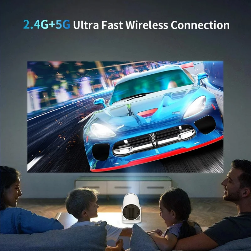 HY300-RK3326 Mini Proyector Smart Smart Wifi Bluetooth 4K HD Video Proyector LED LED LED - Enchufe de la ue