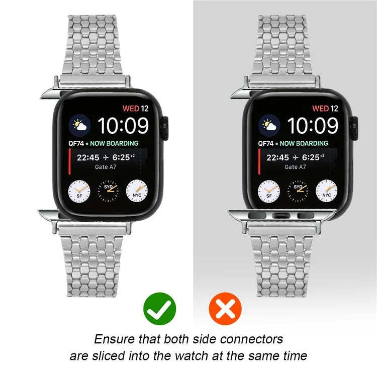 Magnetic Buckle Strap for Apple Watch 10 46mm / Ultra 2 / Ultra 49mm / 9 8 7 45mm / SE (2023) SE (2022) SE 6 5 4 44mm / 3 2 1 42mm Stainless Steel Band - Silver