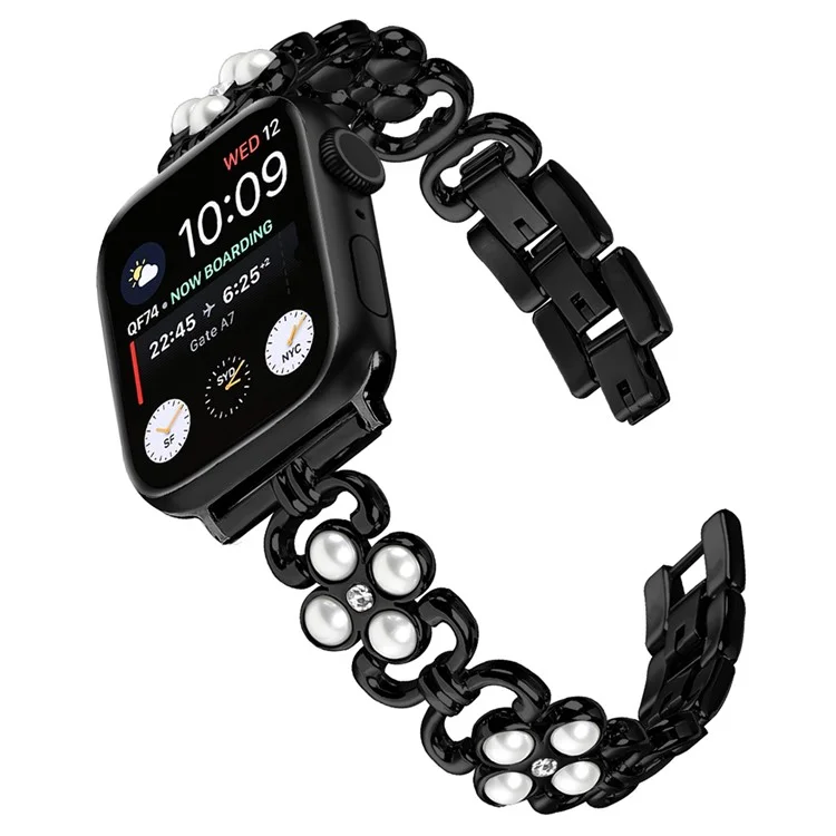 For Apple Watch 10 46mm / Ultra 2 / Ultra 49mm / 9 8 7 45mm / SE (2023) SE (2022) SE 6 5 4 44mm / 3 2 1 42mm Stainless Steel Watch Strap - Black
