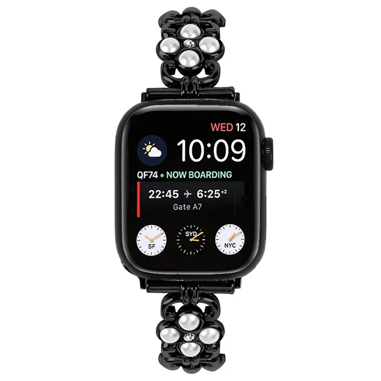 For Apple Watch 10 46mm / Ultra 2 / Ultra 49mm / 9 8 7 45mm / SE (2023) SE (2022) SE 6 5 4 44mm / 3 2 1 42mm Stainless Steel Watch Strap - Black