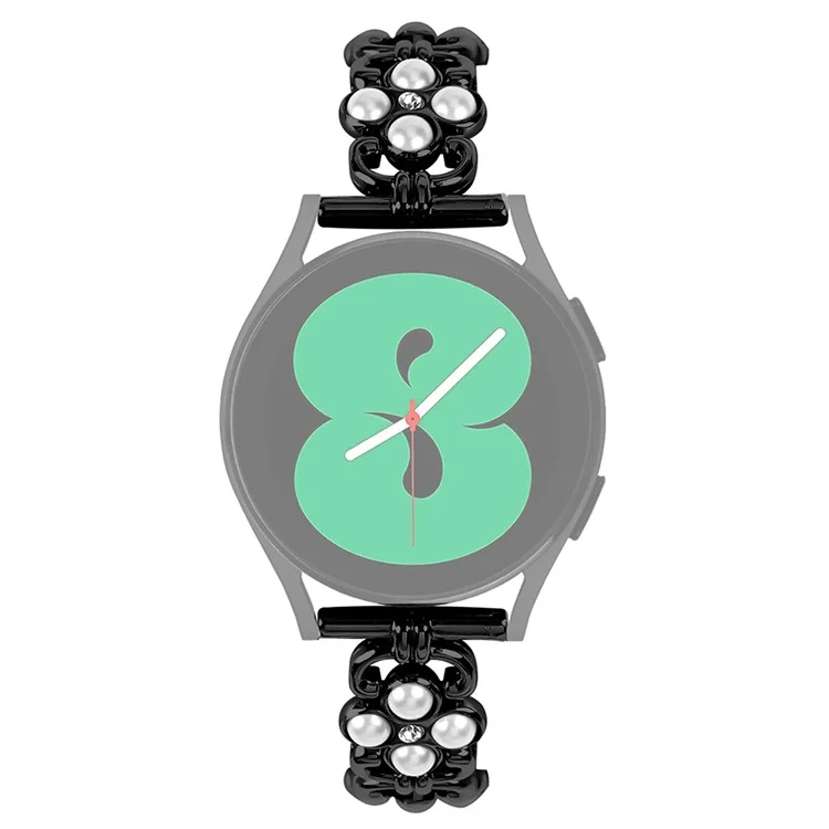 Per Huawei Watch 2 Wrist Band Pearl Decor Four Leaf Clover Stainless Steel Strap - Nero