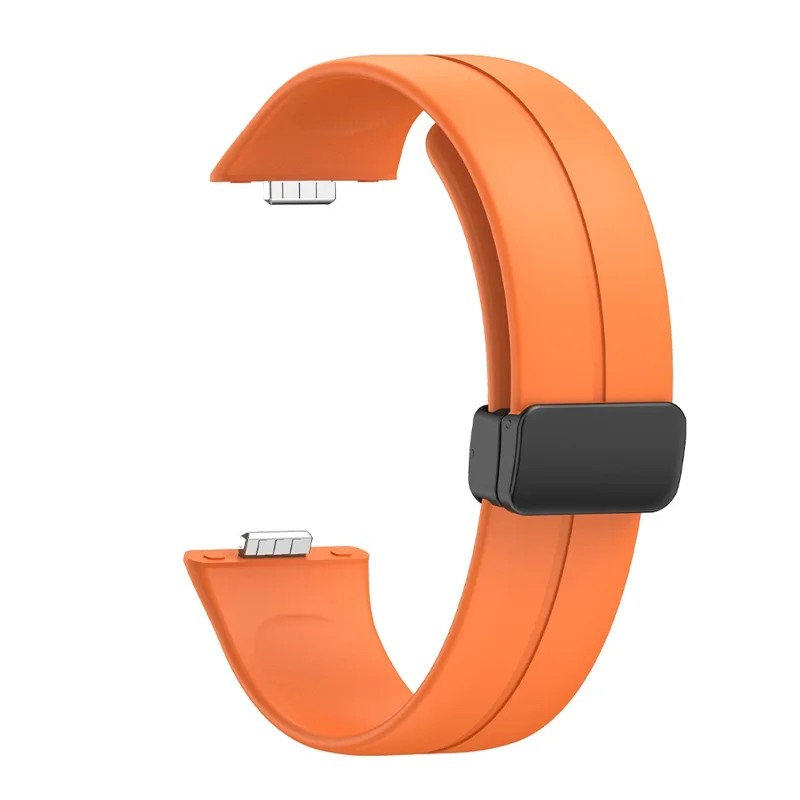 Para Huawei Watch Fit 3 Silicone Strap Fecho Magnético Dobrável - Laranja