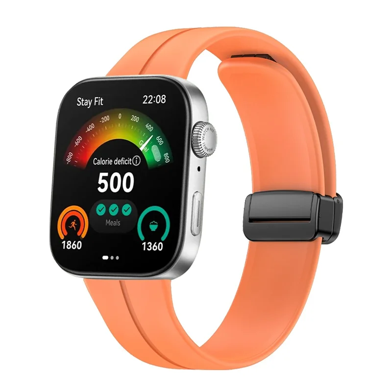Para Huawei Watch Fit 3 Silicone Strap Fecho Magnético Dobrável - Laranja