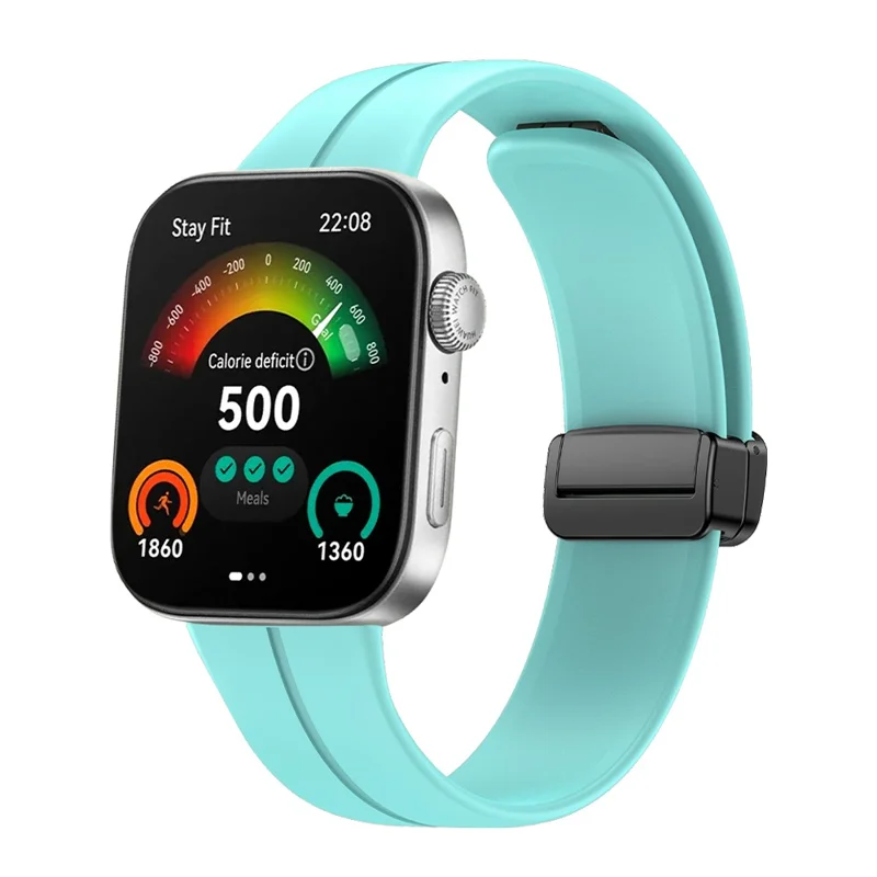 Pour Huawei Watch Fit 3 Bracelet en silicone à boucle magnétique pliante - Vert Teal
