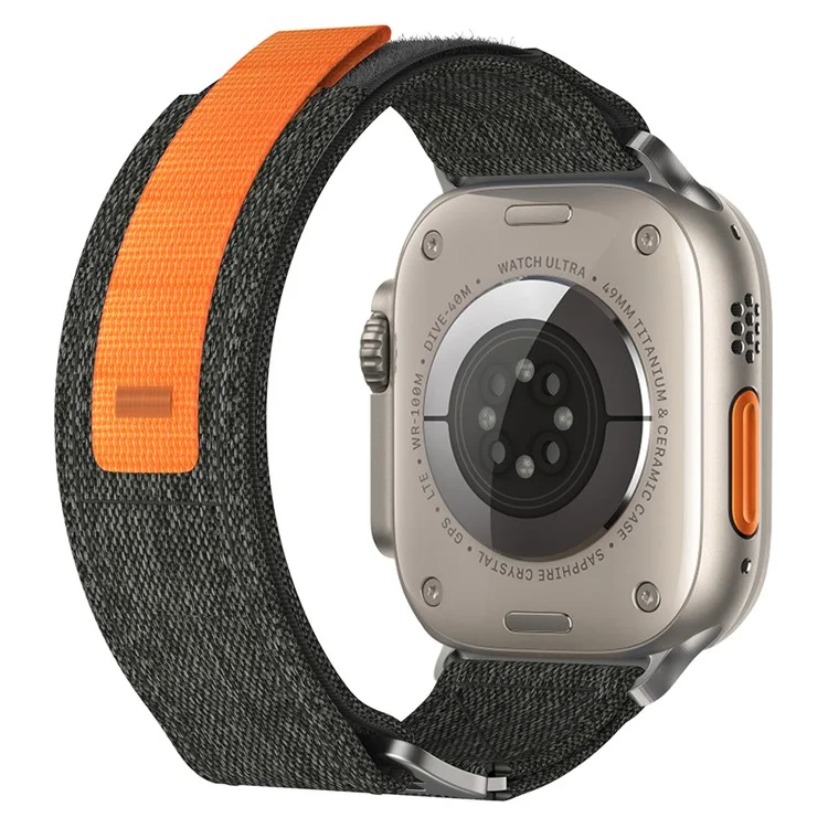 Для Apple Watch 10 46мм / Ultra 2 / Ultra 49мм / 9 8 7 45мм / SE (2023) SE (2022) SE 6 5 4 44мм / 3 2 1 42мм Ремешок для часов Nylon Loop - Черный