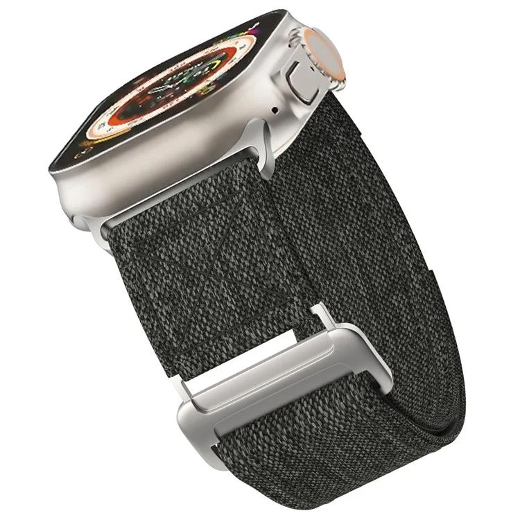 Для Apple Watch 10 46мм / Ultra 2 / Ultra 49мм / 9 8 7 45мм / SE (2023) SE (2022) SE 6 5 4 44мм / 3 2 1 42мм Ремешок для часов Nylon Loop - Черный