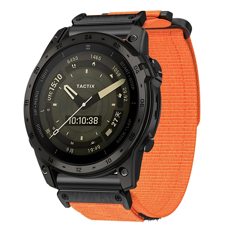 For Garmin Fenix 7 / Forerunner 965 / 955 / 945 / 935 Watch Band 22mm Rugged Nylon Sports Strap - Orange