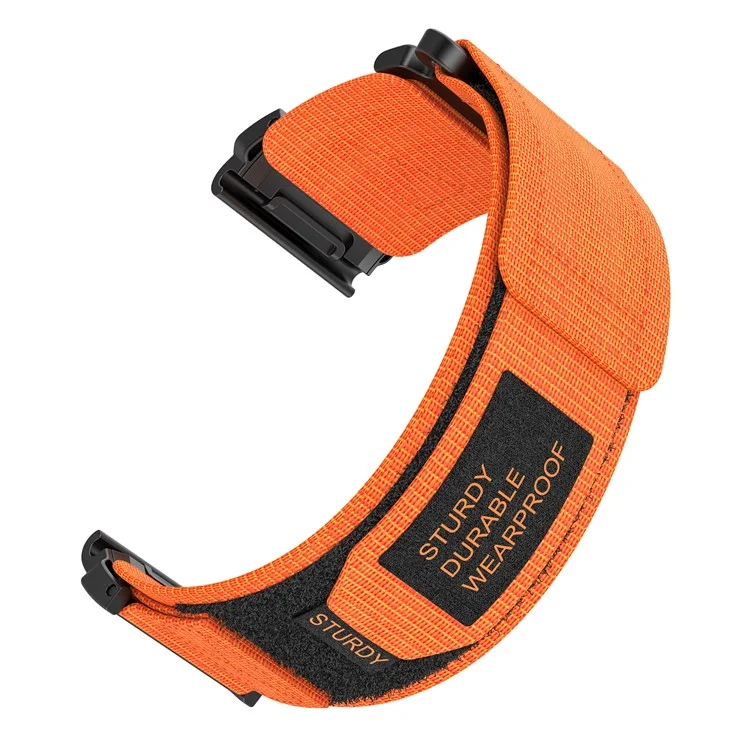 For Garmin Fenix 7 / Forerunner 965 / 955 / 945 / 935 Watch Band 22mm Rugged Nylon Sports Strap - Orange