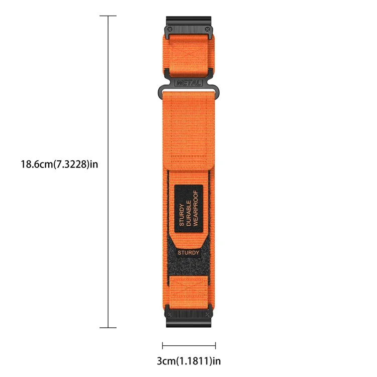 For Garmin Fenix 7 / Forerunner 965 / 955 / 945 / 935 Watch Band 22mm Rugged Nylon Sports Strap - Orange
