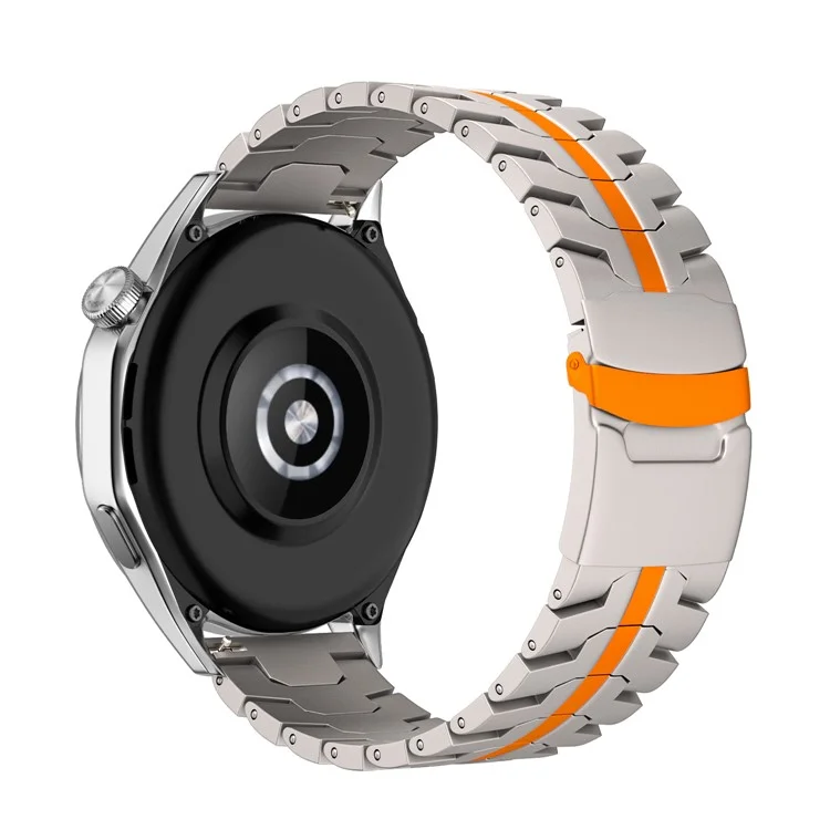 For Huawei Watch GT 4 / GT 3 / GT 2 46mm Replacement Strap 22mm Metal Watch Band - Titanium Orange