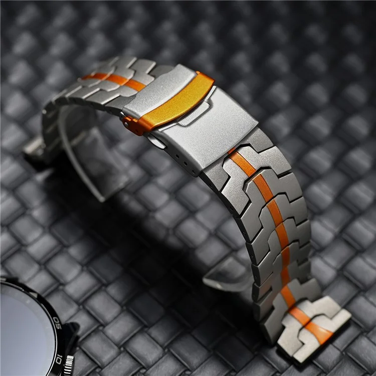 For Huawei Watch GT 4 / GT 3 / GT 2 46mm Replacement Strap 22mm Metal Watch Band - Titanium Orange