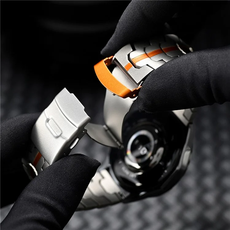 For Huawei Watch GT 4 / GT 3 / GT 2 46mm Replacement Strap 22mm Metal Watch Band - Titanium Orange