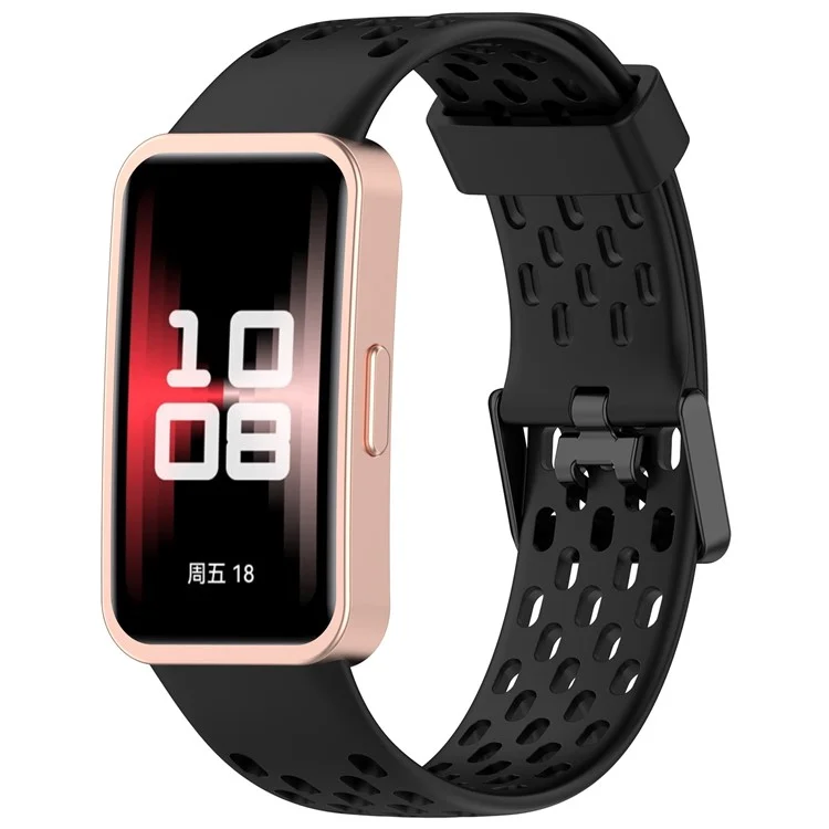 For Huawei Band 9 / 9 NFC / 8 / 8 NFC Replacement Band Adjustable Silicone Watch Strap - Black