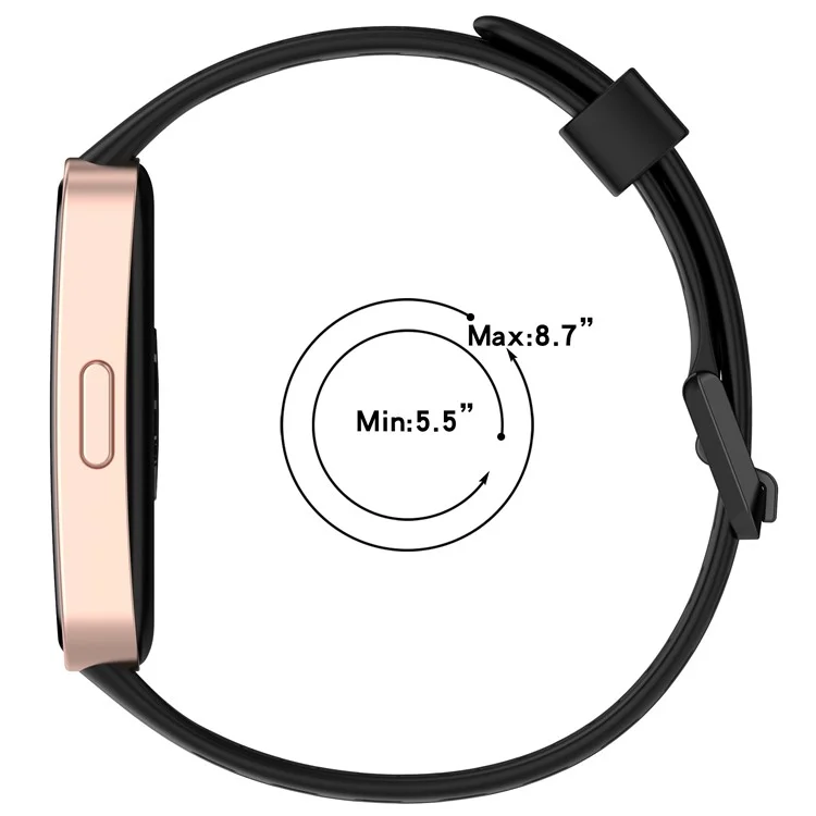 For Huawei Band 9 / 9 NFC / 8 / 8 NFC Replacement Band Adjustable Silicone Watch Strap - Black