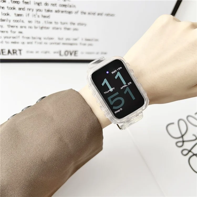 Pulseira Integrada para Smartwatch Xiaomi Smart Band 8 Pro Ajustável com Caixa do Relógio - Preto Transparente
