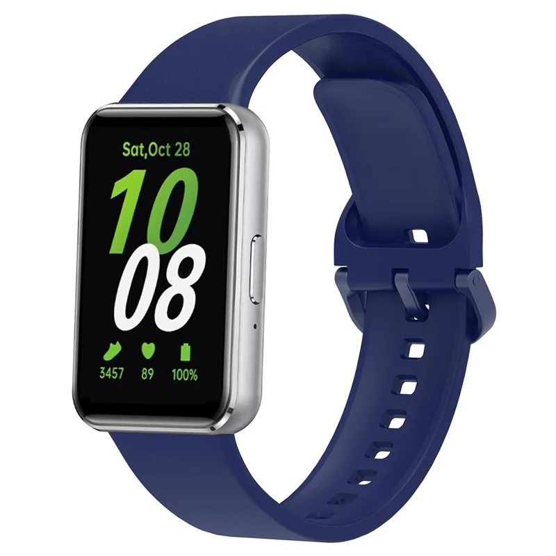 For Samsung Galaxy Fit3 Silicone Strap Replacement Wrist Band with Watch Case - Blue