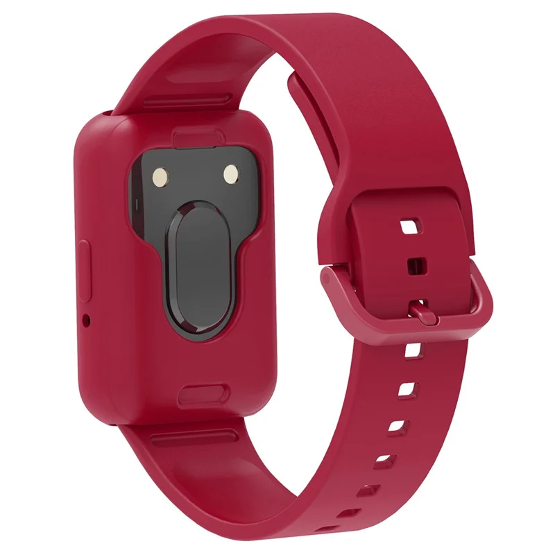 For Samsung Galaxy Fit3 Silicone Strap Replacement Wrist Band with Watch Case - Red