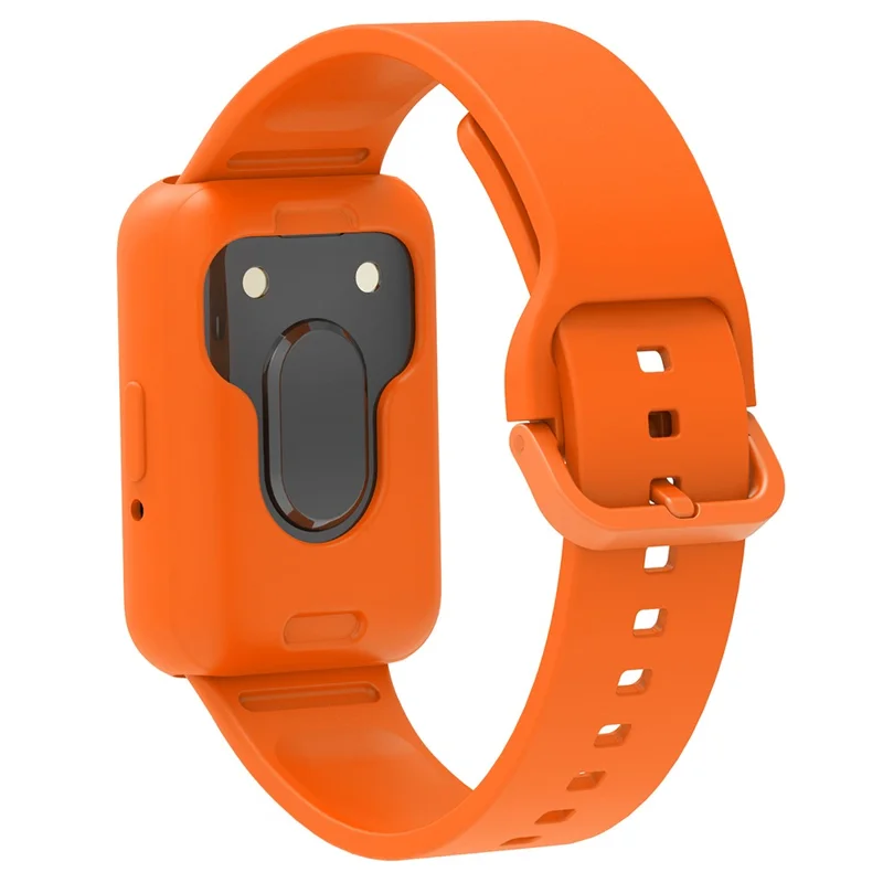 For Samsung Galaxy Fit3 Silicone Strap Replacement Wrist Band with Watch Case - Orange