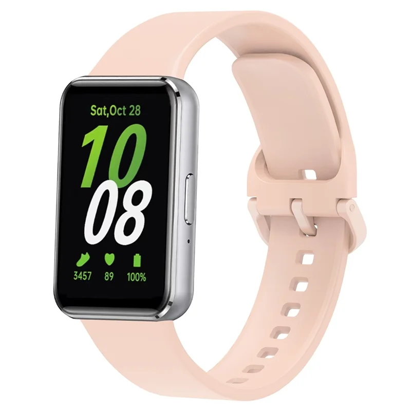 For Samsung Galaxy Fit3 Silicone Strap Replacement Wrist Band with Watch Case - Pink