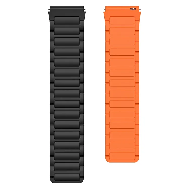Bracelet de montre en silicone pour Huawei Watch 4 / 4 Pro / GT 4 46mm, bracelet de poignet magnétique - Noir / Orange