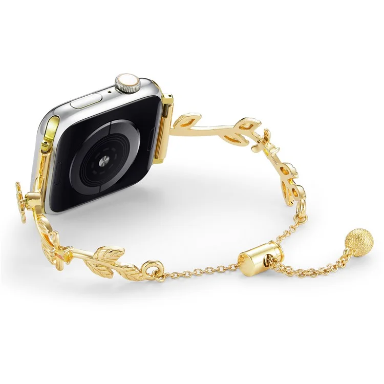 For Apple Watch Series 10 42mm / 9 8 7 41mm / SE (2023) SE (2022) SE 6 5 4 40mm / 3 2 1 38mm Zinc Alloy Watch Strap - Gold