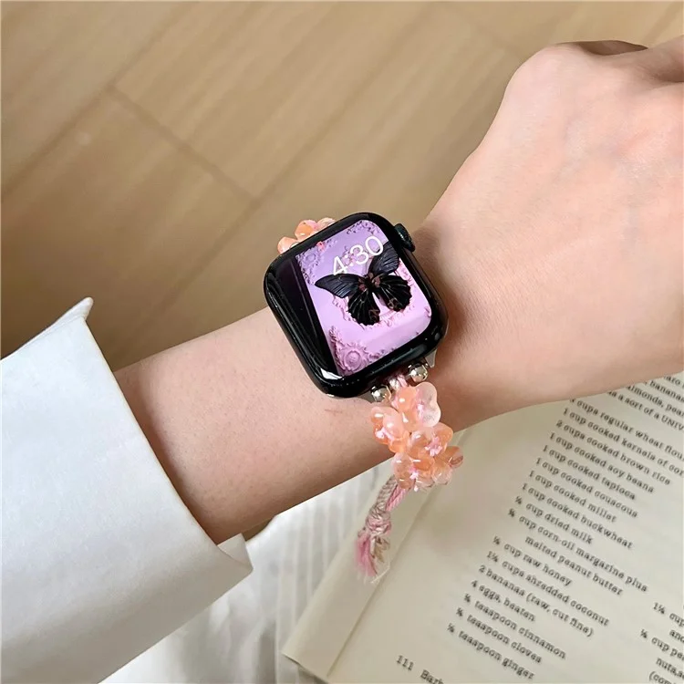 Per Apple Watch Series 10 42mm / 9 8 7 41mm / SE (2023) SE (2022) SE 6 5 4 40mm / 3 2 1 38mm Braided Rope Bracelet Watch Strap - Rosa
